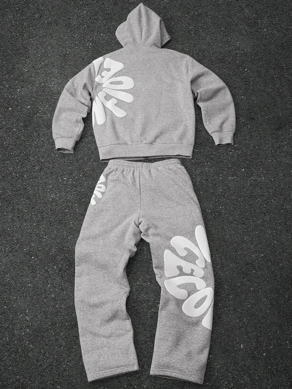 SINA Foam Print Zip Hoodie & Sweatpants Set